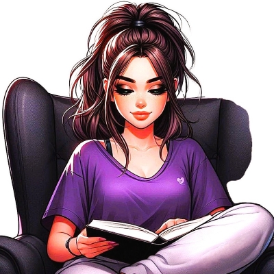 femme confiante assise dans un fauteuil lisant un livre